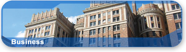 Business section banner with photo of the Skirvin Hotel in downtown Oklahoma City. Business section banner with photo of the Skirvin Hotel in downtown Oklahoma City.